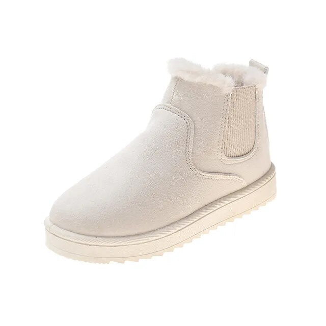 Comfy Thermal Slip-on Snow Boots - Sofia-Beige-2.5-The Livary