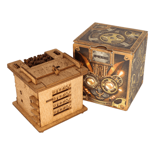 Interactive Wooden Escape Puzzle Box – MindVault-Schrödinger's Cat-The Livary