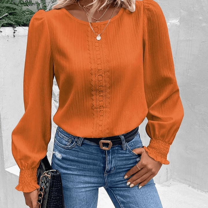 Comfortable Ladies Blouse - Lana-Orange-XS-The Livary