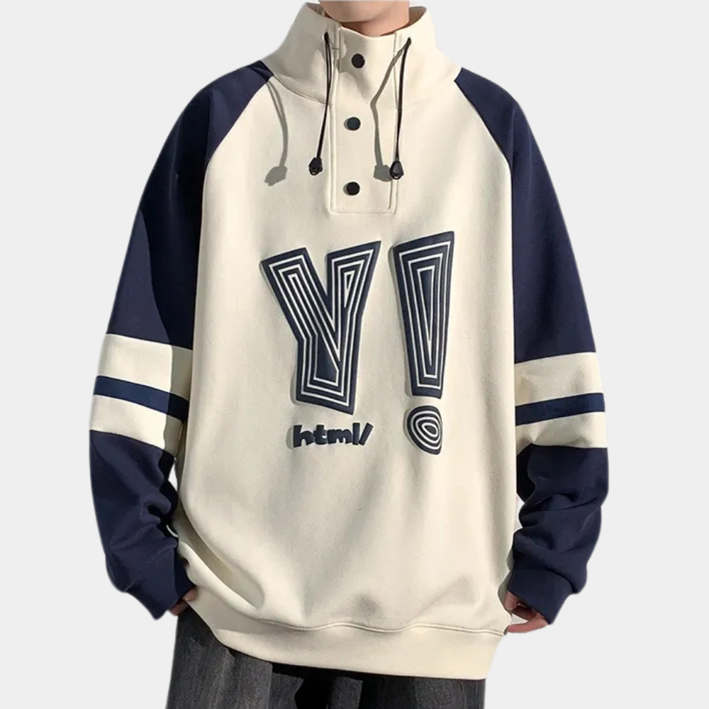 Modern Sweater with Stand-Up Collar for Men - Matteo-Beige-S-The Livary