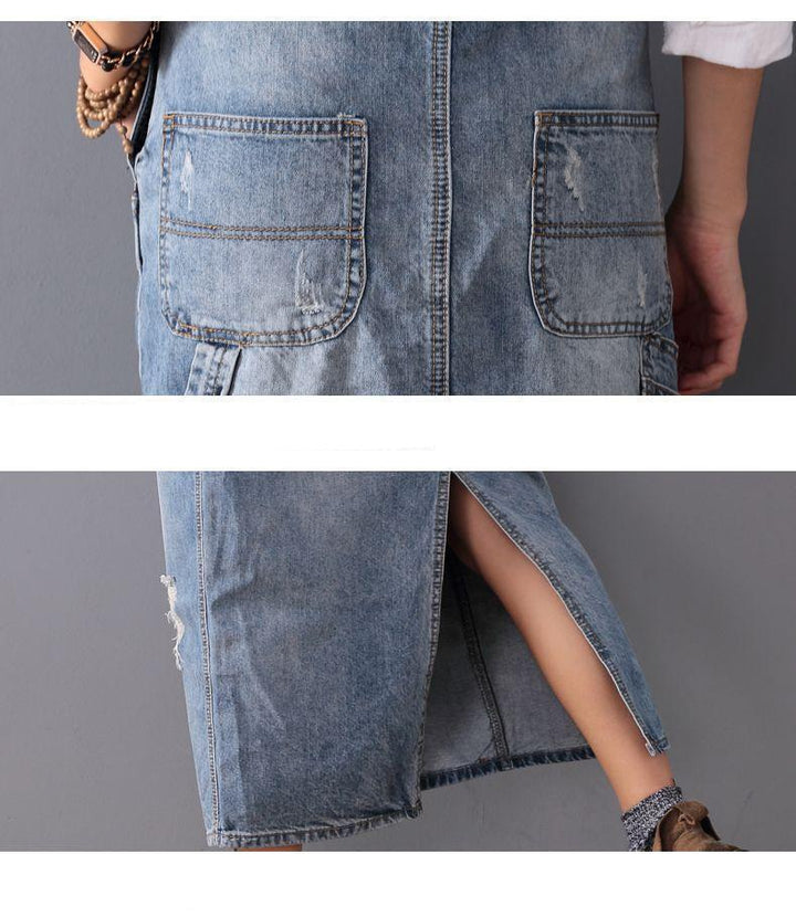 Stylish Denim Dress - Eliza-S-The Livary