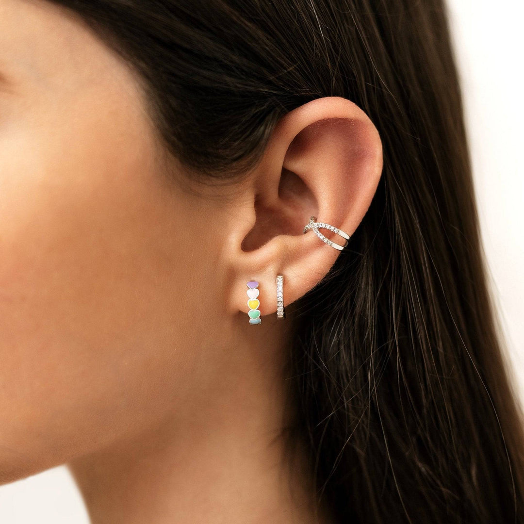 Rainbow Love Earrings - Celestina-Silver-The Livary
