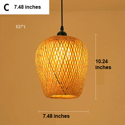 Handmade Rattan Pendant Lamp - RayaLicht-A- 40 cm-The Livary