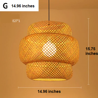 Handmade Rattan Pendant Lamp - RayaLicht-A- 40 cm-The Livary