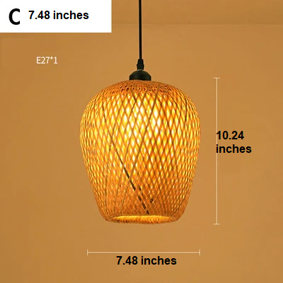 Handmade Rattan Pendant Lamp - RayaLicht-A- 40 cm-The Livary
