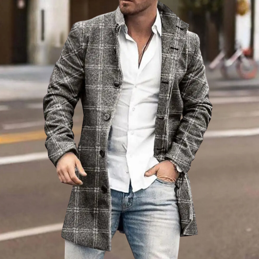 Trendy Classic Men's Coat - Matthis-Light grey-S-The Livary