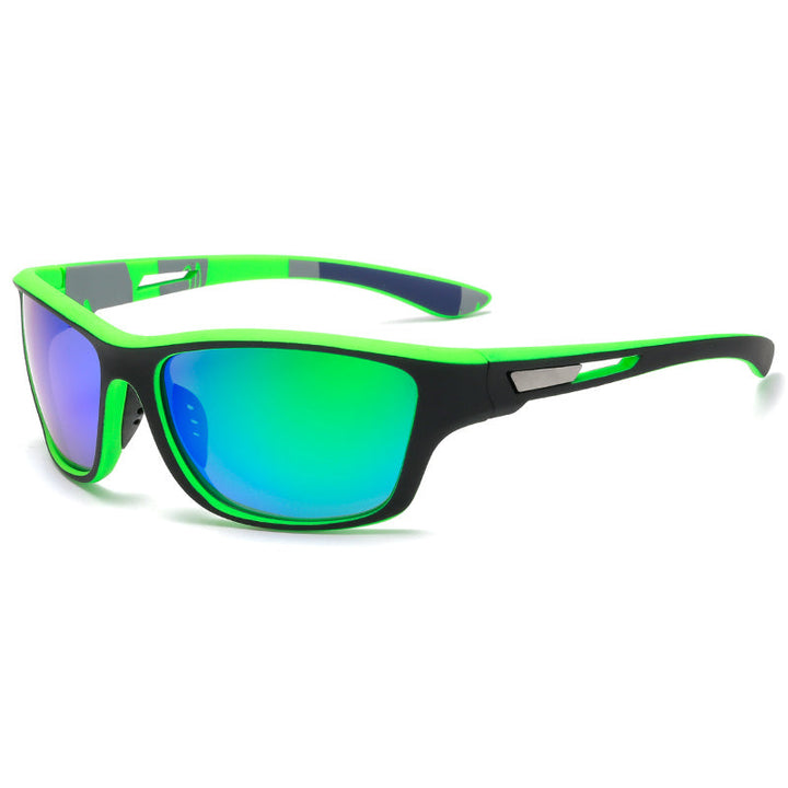 Sporty men's sunglasses with polarized lenses & UV400 protection – Vayron-Green-The Livary