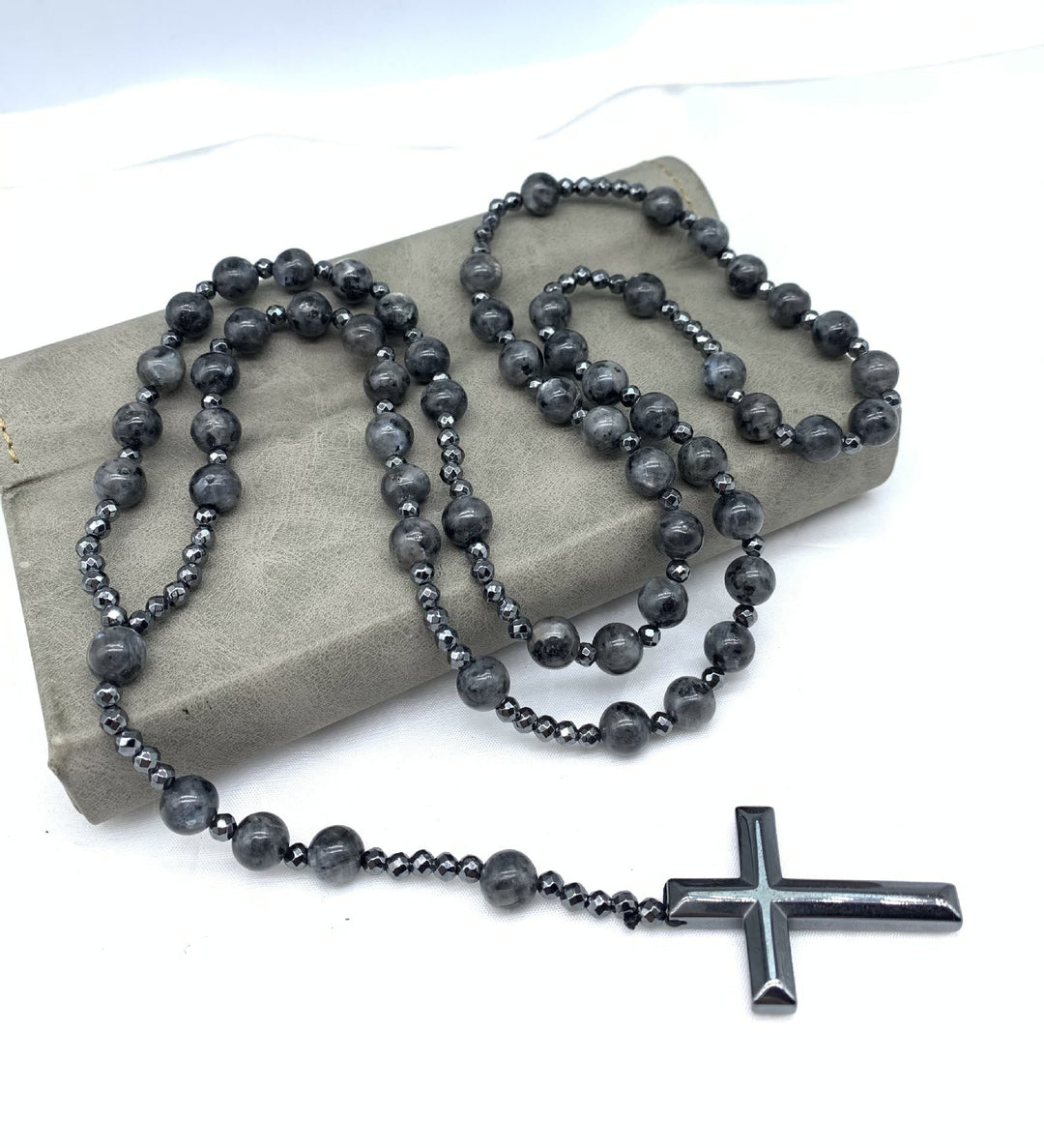 Tiger Eye and Lapis Lazuli Cross Rosary Necklace for Men - Orion-Tiger's eye-The Livary