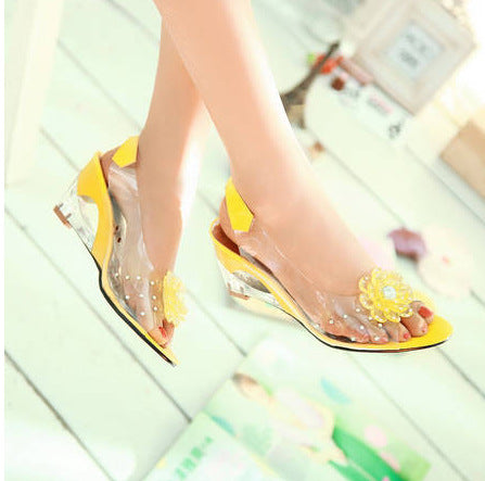 Sparkling wedge sandals – Sofia-Yellow-2.5-The Livary