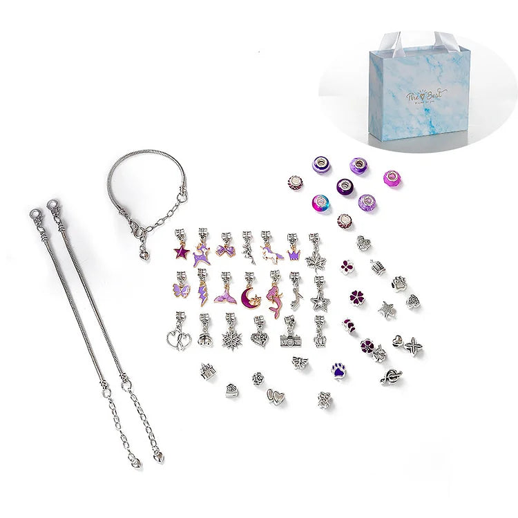 DIY Christmas Themed Bracelet Set - Luna-Blue-The Livary