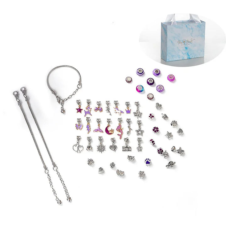DIY Christmas Themed Bracelet Set - Luna-Blue-The Livary