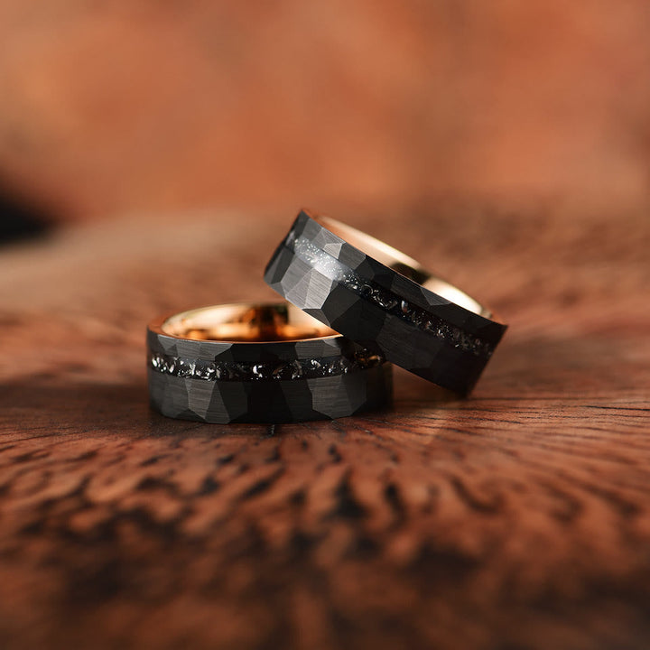 8mm Black Tourmaline Tungsten Carbide Ring - Ares-2.13 inches-The Livary