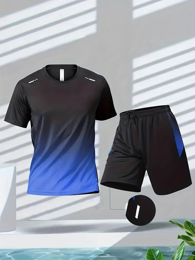 Two-piece breathable men's sports set – Jarek (Buy 1, Get 1 Free)-Black-Blue-S-The Livary