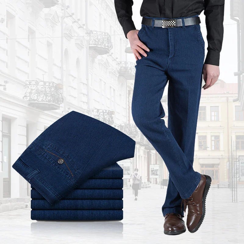 Men's High Waist Straight Leg Jeans – Tobias-Light blue-30WX30L (50-60kg)-The Livary