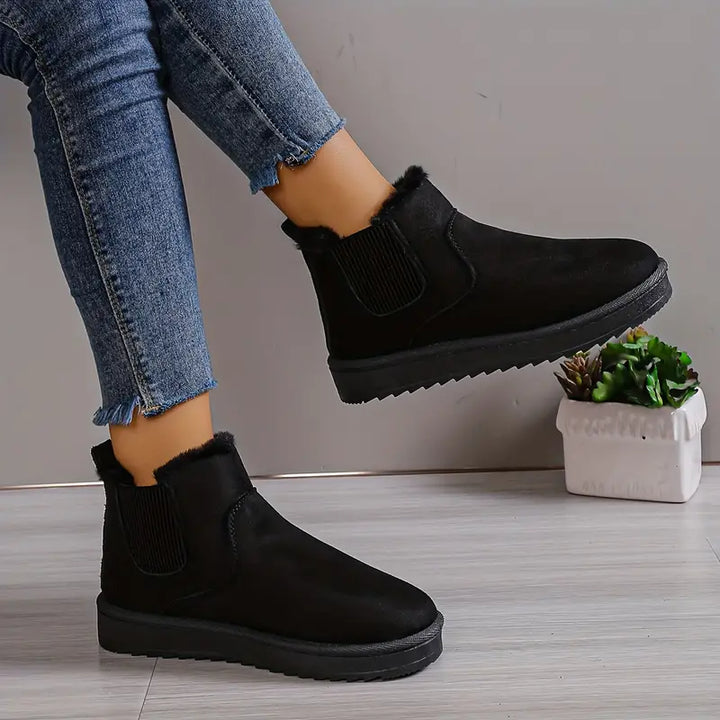 Comfy Thermal Slip-on Snow Boots - Sofia-Black-2.5-The Livary