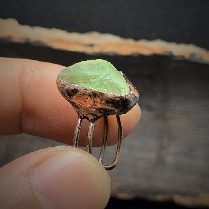 Natural Raw Birthstone Ring - Selina-January & Pomegranate-The Livary
