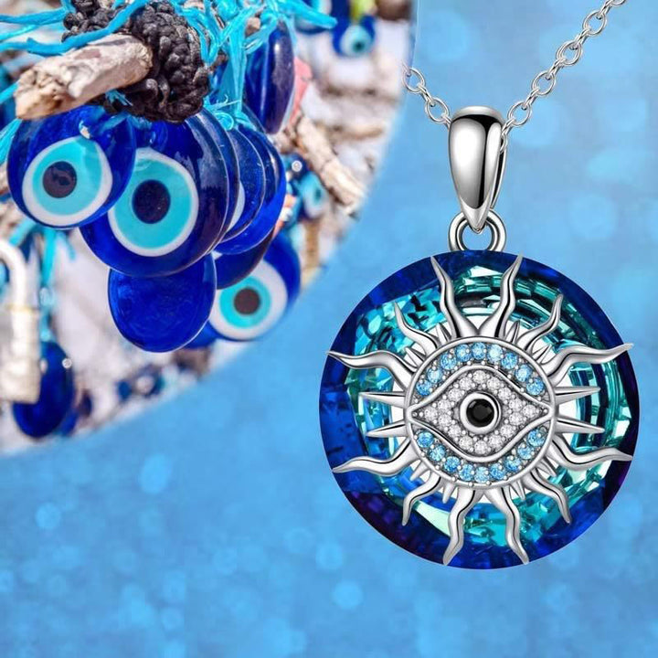 "You will always be protected" - Evil Eye Necklace-Evil eye#Sun-The Livary