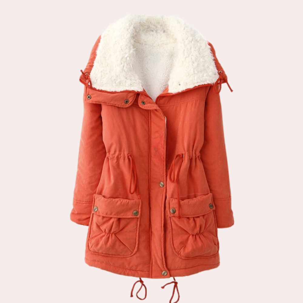 Comfortable Warm Women's Coat - Noelle-Red-XS-The Livary