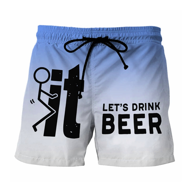 Hawaii Men's Swim Shorts with Elastic Waistband – Fabio-Blue-2XS-The Livary