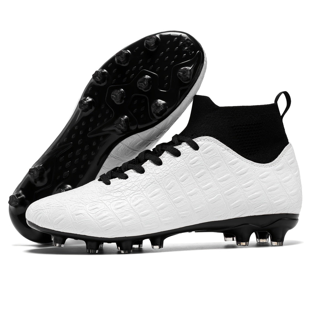 Men's Football Boots with Grip & High Ankle Design – Dario-White-7-The Livary