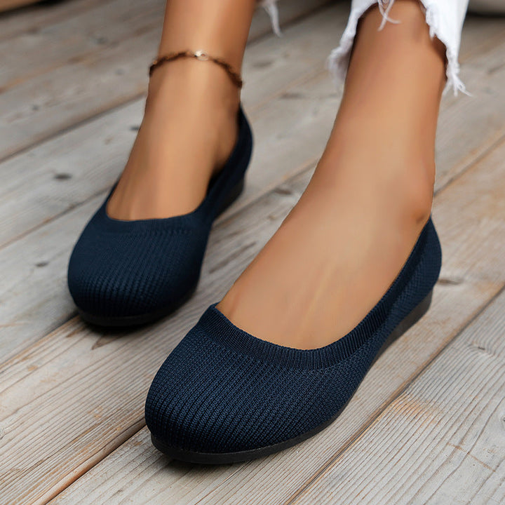 Orthopaedic ladies' ballerinas with comfort sole & classic design – Mia-Navy blue-3.5-The Livary