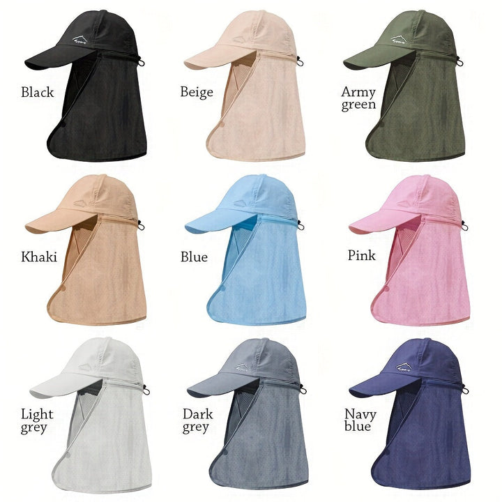 UV protection trucker hat with neck protection for outdoor adventures - SchattenPro-Black-The Livary