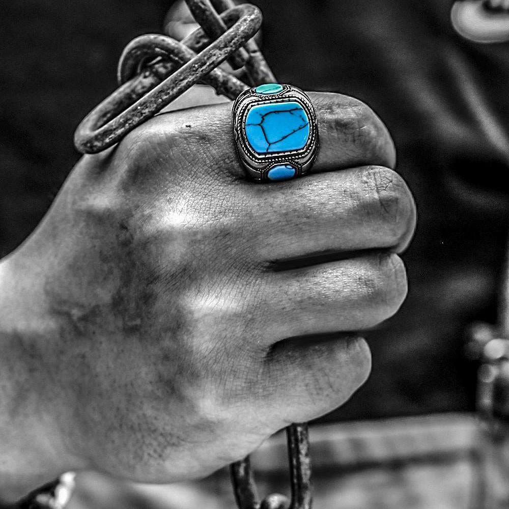 Turquoise Men's Ring - Thorin-2.13 in-The Livary