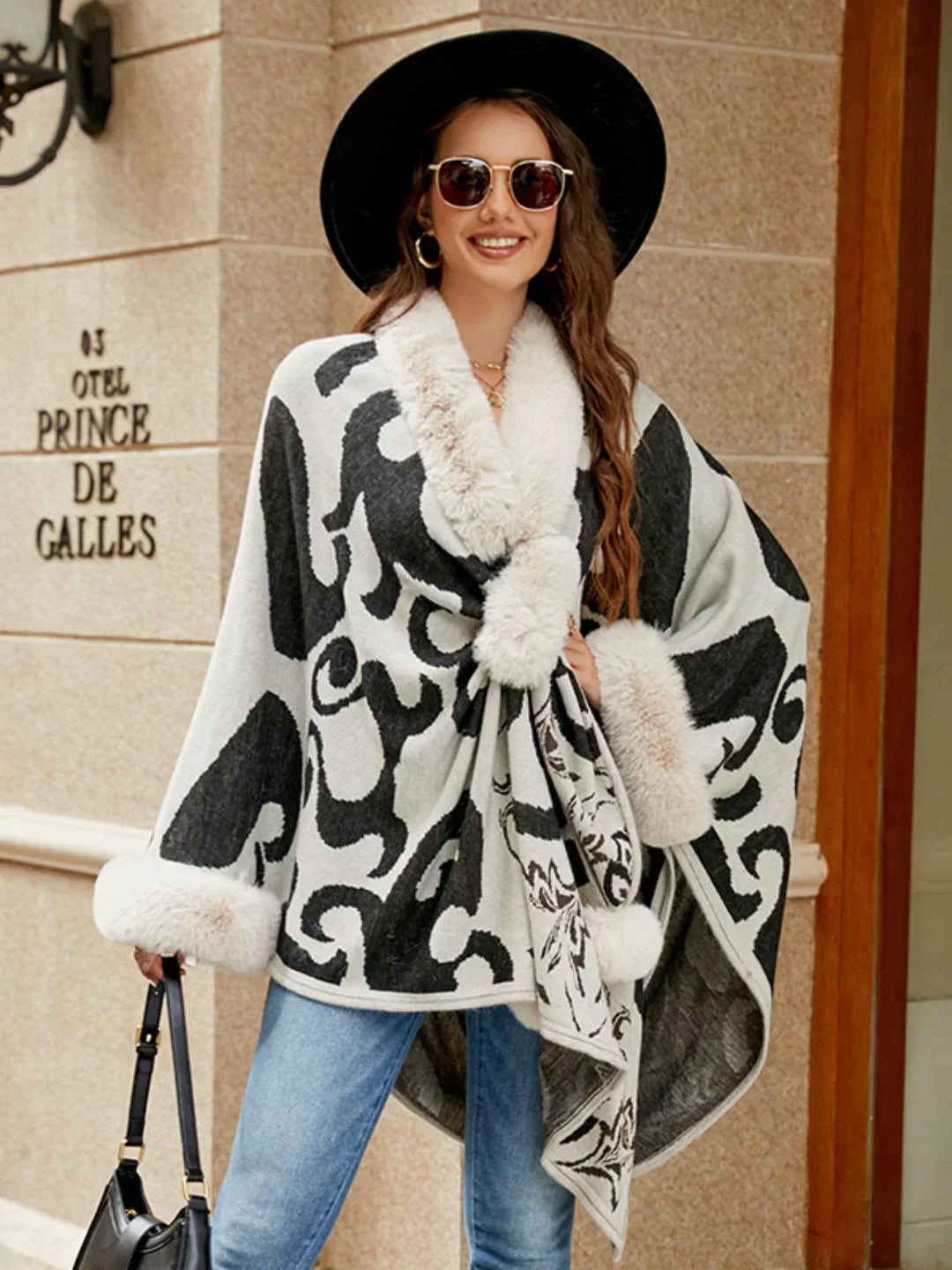 Stylish Winter Poncho for Women - Elora-White-S-The Livary