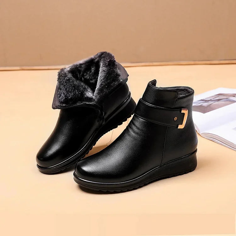 Orthopaedic Leather Ladies' Boots - Ella-Black (Black Lined)-2.5-The Livary