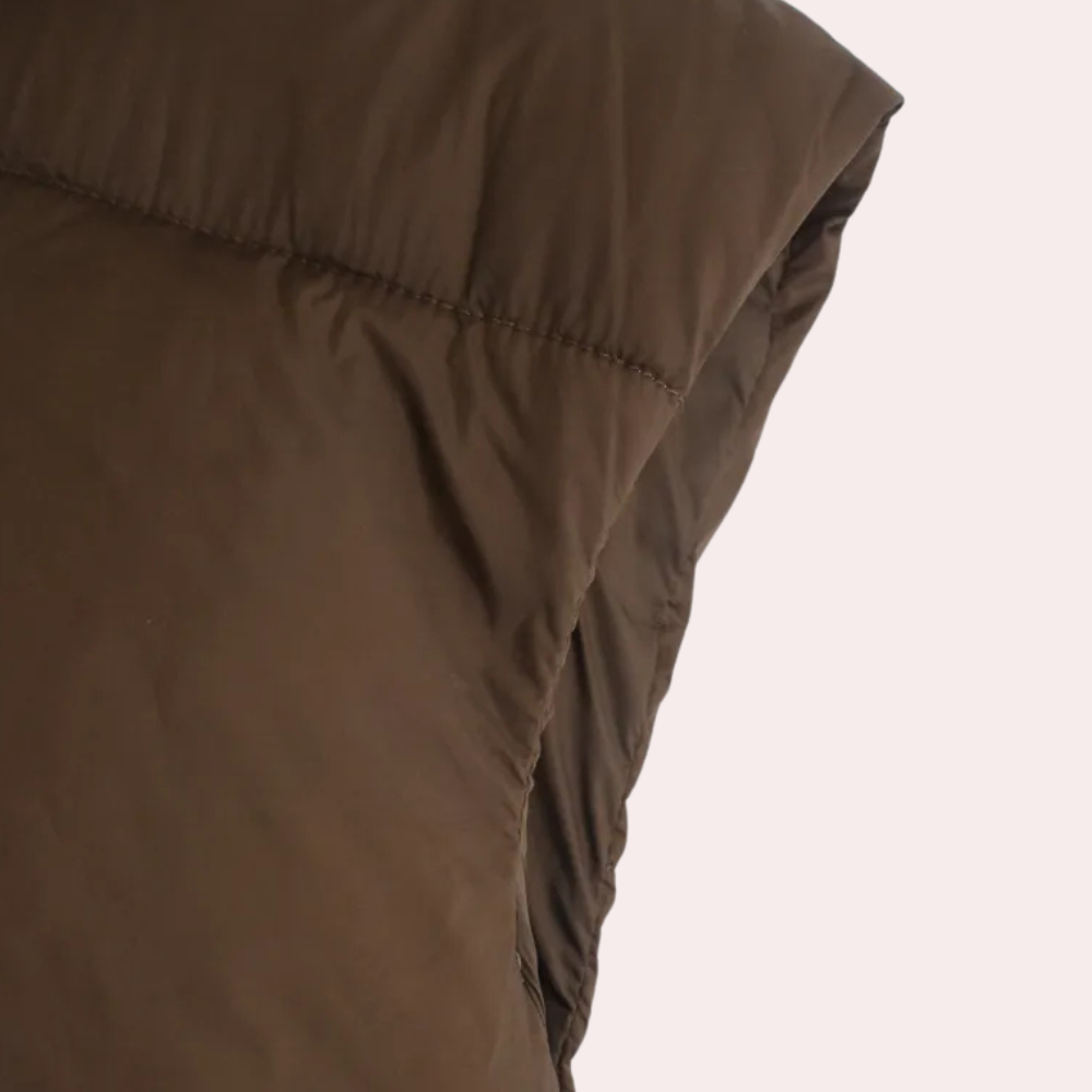 Quilted Short Women's Bodywarmer - Liora-Khaki-XS-The Livary