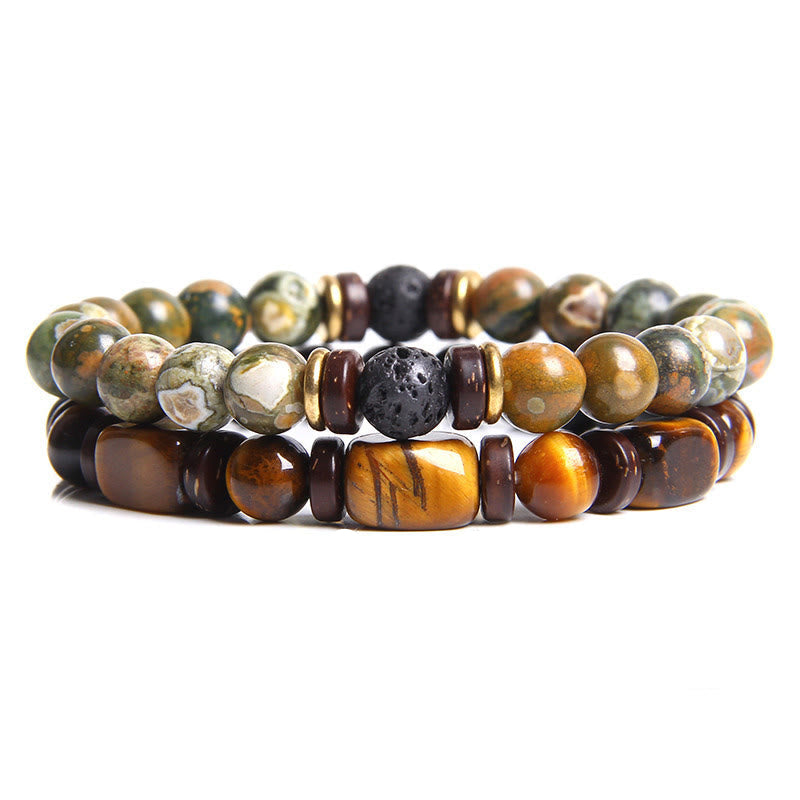African Turquoise & Tiger Eye Bracelet - Naya-Tiger's eye & African turquoise-The Livary