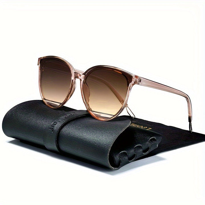 Fashionable women's sunglasses with UV protection – Livia-Tea glass frames-The Livary