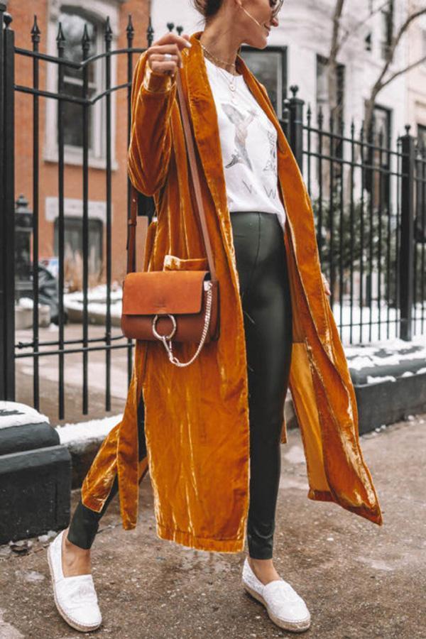 Ladies Stylish Suede Kimono Jacket - Isabella-Yellow-S-The Livary