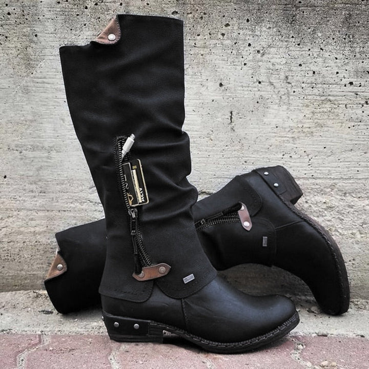 Comfortable High Boots with Storage Compartment - Alina-Black-2.5-The Livary