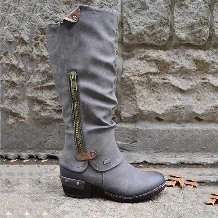 Comfortable High Boots with Storage Compartment - Alina-Gray-3.5-The Livary