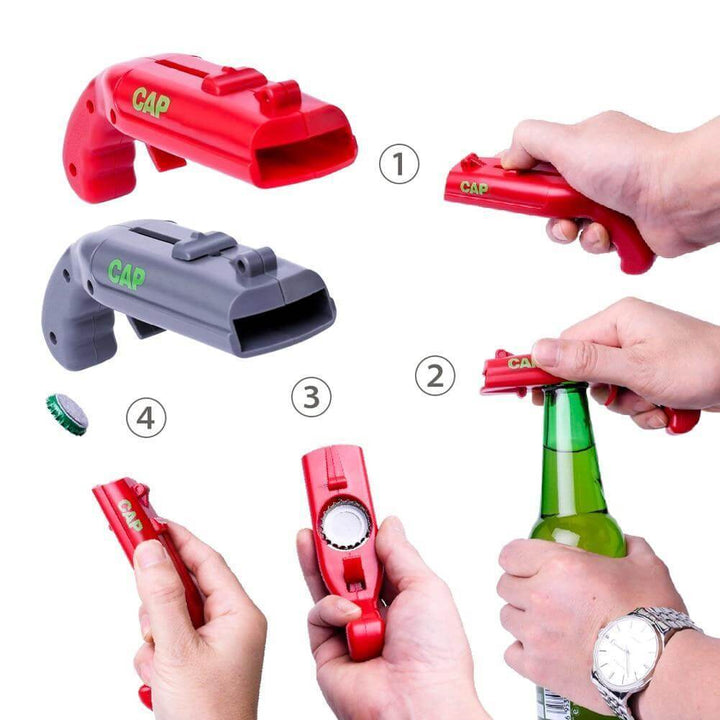 Bottle Cap Shooting Bottle Opener – BlastCap-Grey-The Livary