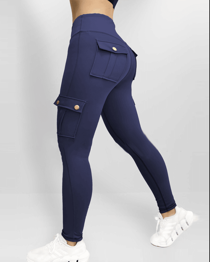 Stretch Cargo Trousers - Livia-Dark blue-XS-The Livary