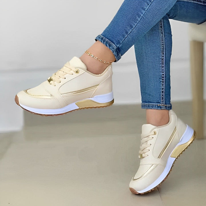 Stylish and Comfortable Sneakers - Sophie-Beige-3.5-The Livary