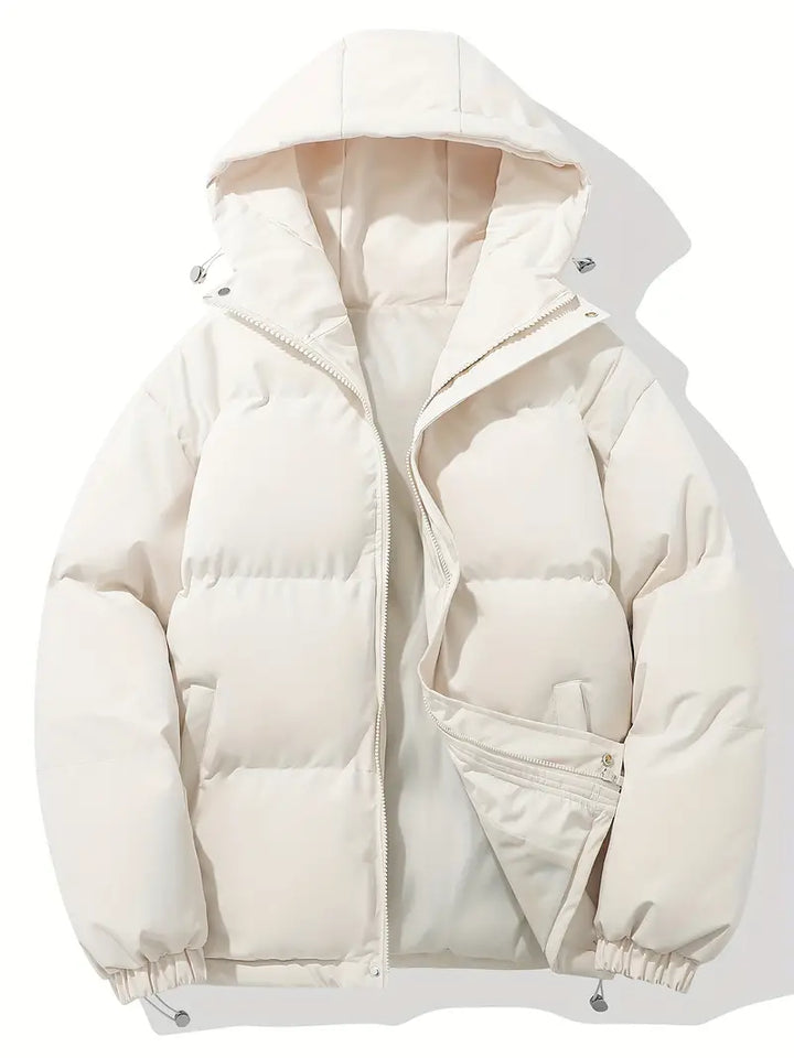 Casual Hoodie Jacket with Zip – Orion-Beige-M-State of Style
