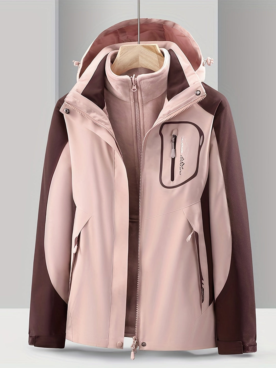 3-in-1 Waterproof Jacket - Nora-Pink-XS-The Livary