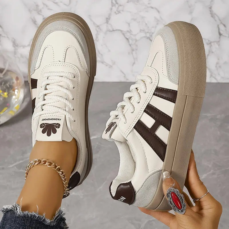 Fashionable Platform Sneakers for Women – Talia-Brown-3-The Livary