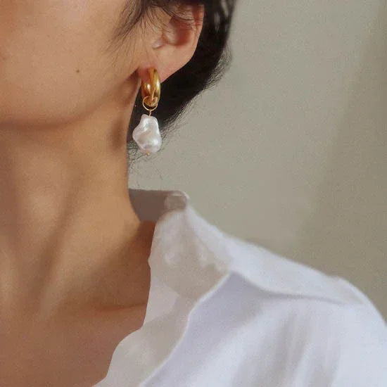 Baroque Pearl Earrings - Isadora-The Livary