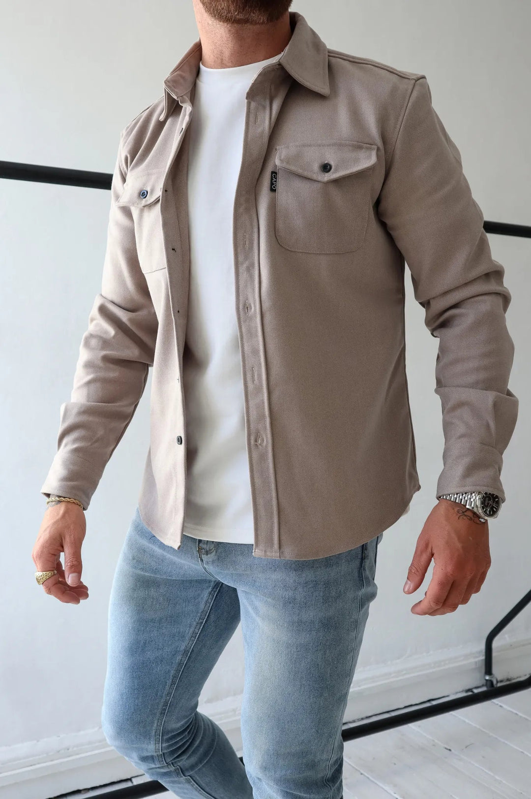 Modern Shirt Jacket for Men – Elias-Apricot-S-The Livary