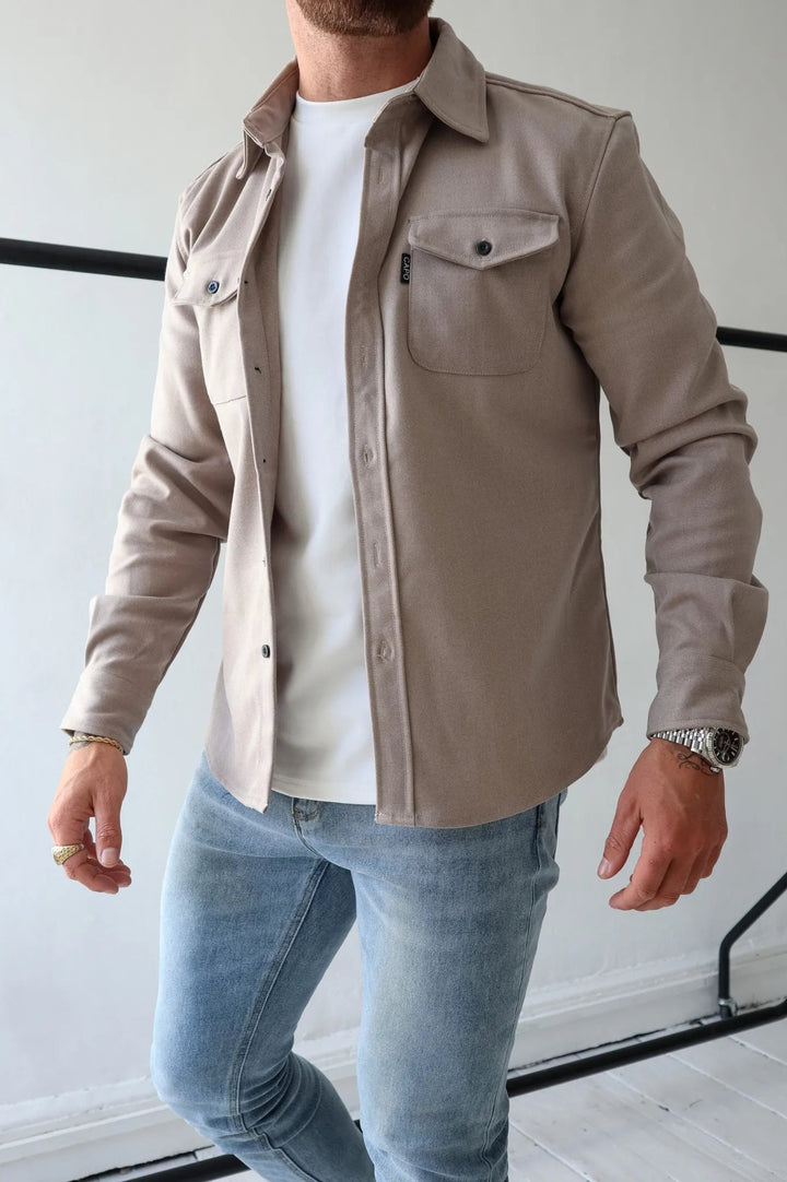 Modern Shirt Jacket for Men – Elias-Apricot-S-The Livary