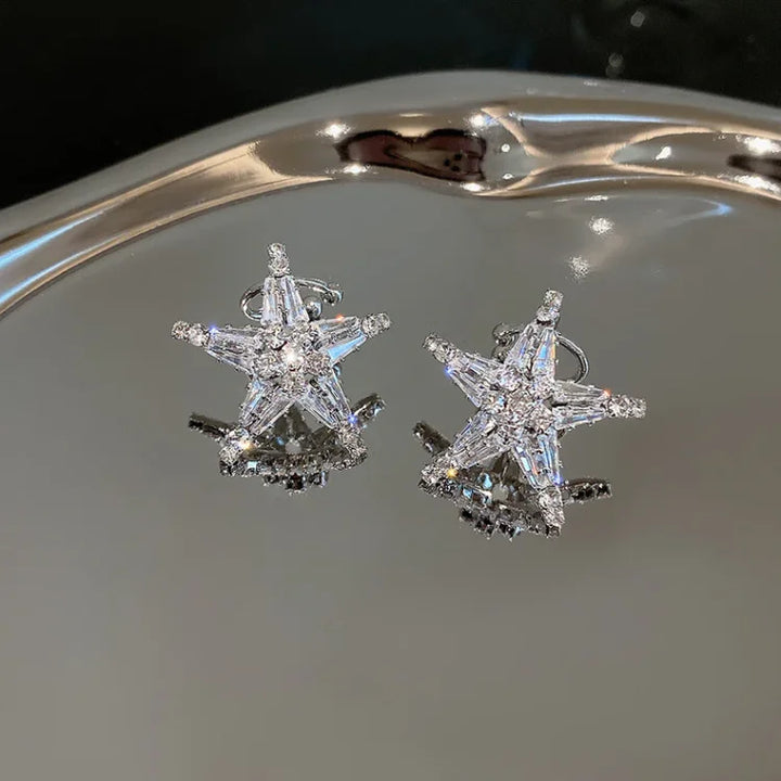Zirconia Ster Earrings/Ear Cuff - Lyric-Ear Cuff-The Livary