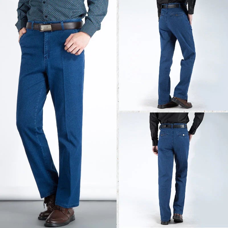 Men's High Waist Straight Leg Jeans – Tobias-Light blue-30WX30L (50-60kg)-The Livary
