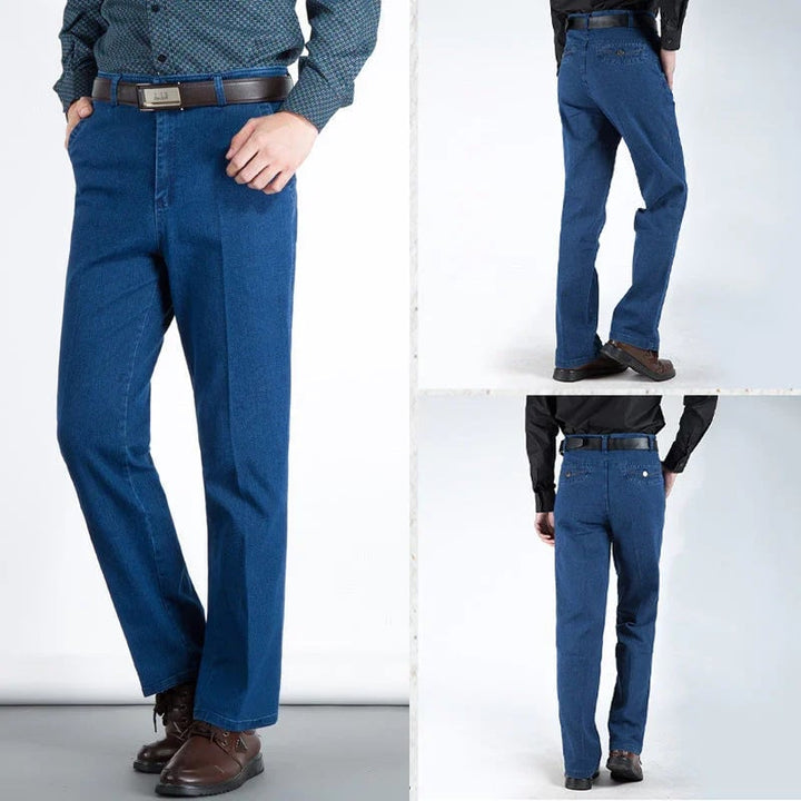 Men's High Waist Straight Leg Jeans – Tobias-Light blue-30WX30L (50-60kg)-The Livary