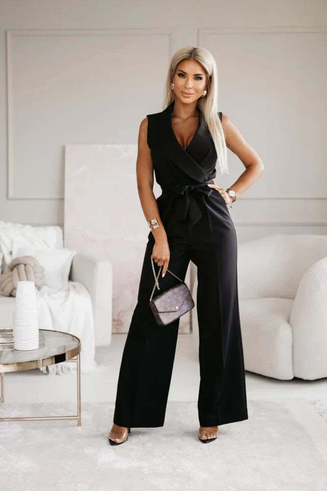 Figure-hugging & Versatile Women's Jumpsuit with Comfort Stretch – Linnea-White-S-The Livary