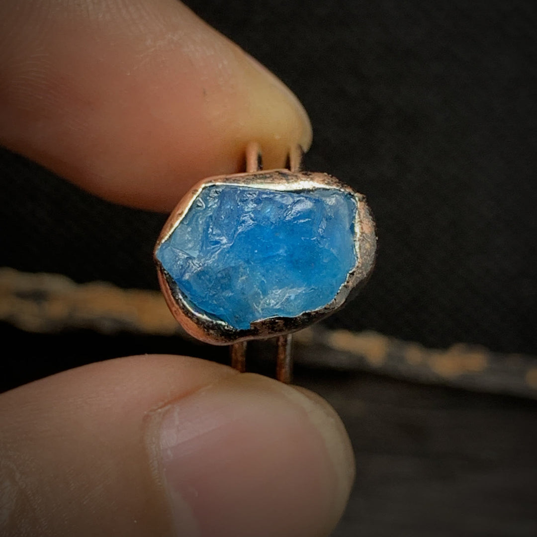 Natural Raw Birthstone Ring - Selina-January & Pomegranate-The Livary