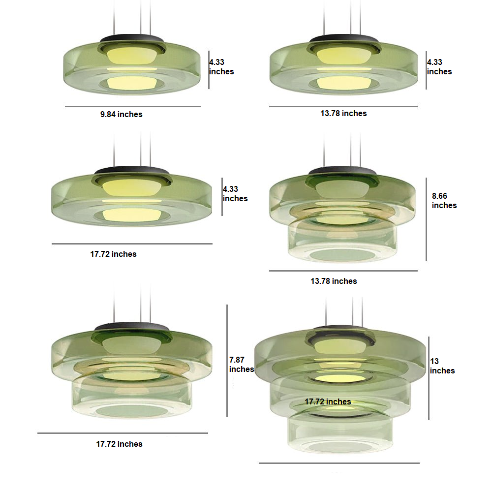 Modern Glass Pendant Light in Bauhaus Style - AuroraSphere-Amber-1 Level-D 9.84 x H 4.33 inches-The Livary